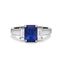 Sapphire And Diamond Three Stone Ring