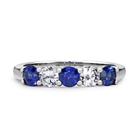 Sapphire And Diamond Five Stone Ring