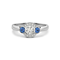 Diamond and Sapphire cluster ring