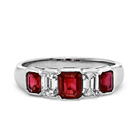 Ruby And Diamond Five Stone Ring