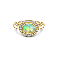 Opal and Diamond cluster ring