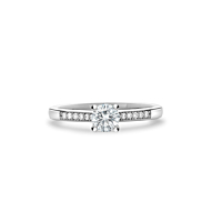 Solitaire Ring With Diamond Shoulders