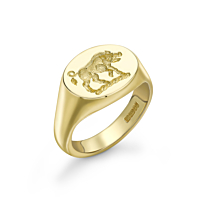 9Ct Gold Oval Head Lady'S Signet Ring