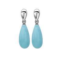 Turquoise Drop Earrings In White Gold