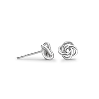 18Ct White Gold Knot Stud Earrings