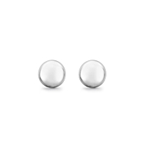 18Ct White Gold Button Stud Earrings