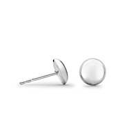 18Ct White Gold Button Stud Earrings
