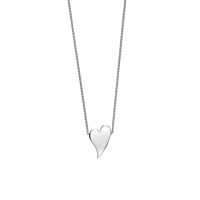 Silver Offset Heart Pendant
