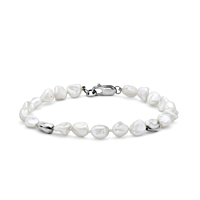 Keshi Pearls And White Gold Bracelet