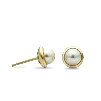 18Ct Yellow Gold And Pearl Stud Earrings