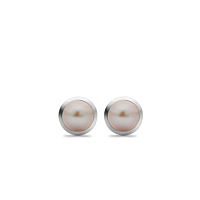 18Ct White Gold And Pearl Stud Earrings