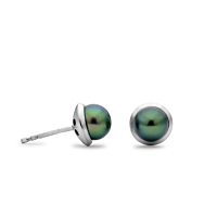 18Ct White Gold And Pearl Stud Earrings