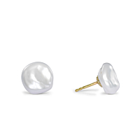 Keshi Pearl Stud Earrings, 7-8Mm 