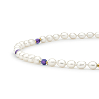 Rice Pearl & Amethyst Necklace