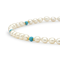 Rice Pearl & Turquoise Necklace