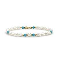 Turquoise & Rice Pearl Bracelet