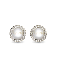 Pearl And Diamond Cluster Studs