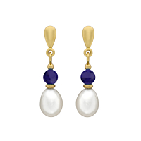 Lapis Lazuli & Pearl Earrings