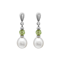 Peridot & Pearl Drop Earrings