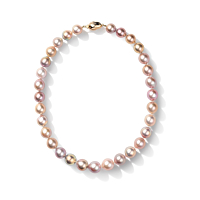 Natural coloured deep pink pearl necklace