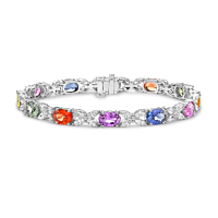 Multi Coloured Sapphire & Diamond Bracelet