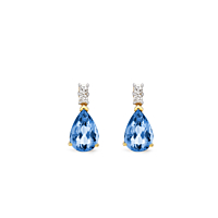 Blue Topaz And Diamond Earrings