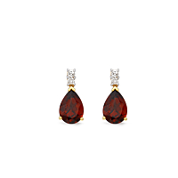 Garnet And Diamond Earrings