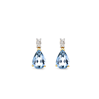 Aquamarine And Diamond Stud Earrings
