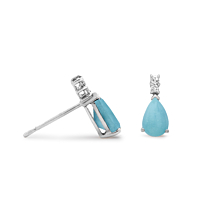 Turquoise And Diamond Stud Earrings