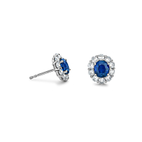 Sapphire and Diamond cluster earrings