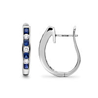 Sapphire And Diamond Hoop Earrings
