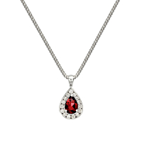 Pear Shaped Ruby & Diamond Pendant