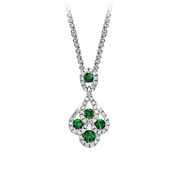 Emerald And Diamond Peacock Pendant