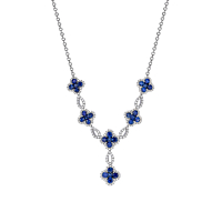 White Gold Sapphire And Diamond Necklace