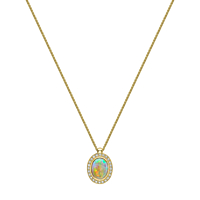 Opal and Diamond cluster pendant