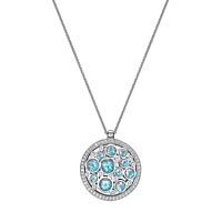Aquamarine and Diamond Bubble scatter pendant