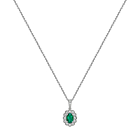 Emerald and Diamond cluster pendant