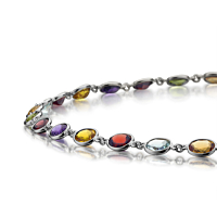 Mixed Stone Bracelet In 18Ct White Gold