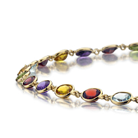Mixed Stone Bracelet In 18Ct Gold