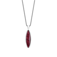 Thulite & Mother Of Pearl Ellipse Pendant