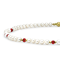 Garnet And Pearl Necklace