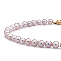 Natural Colour Pink Pearls, 40Cm Row 